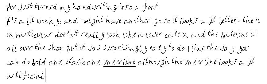 My handwriting is fairly poor, but it seemed like a good idea at the time.